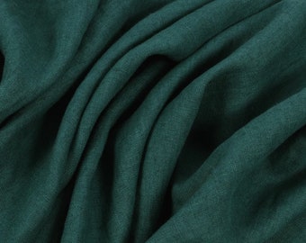 Peacock Softened Linen Fabric: OEKO Tex Certified for Sewing