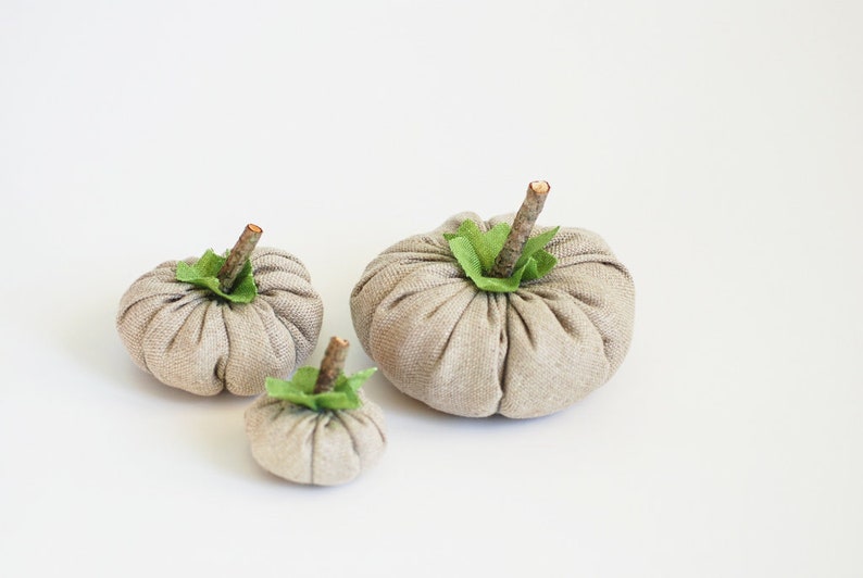 decorative pumpkins Rustic table decor Autumn Decorations Thanksgiving ornaments Pure linen pumpkins set pumpkin ornaments Fall Decor
