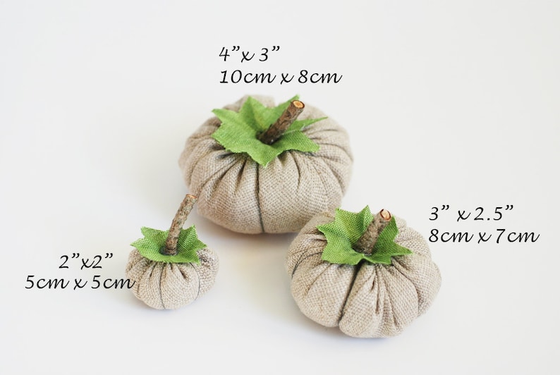 decorative pumpkins Rustic table decor Autumn Decorations Thanksgiving ornaments Pure linen pumpkins set pumpkin ornaments Fall Decor