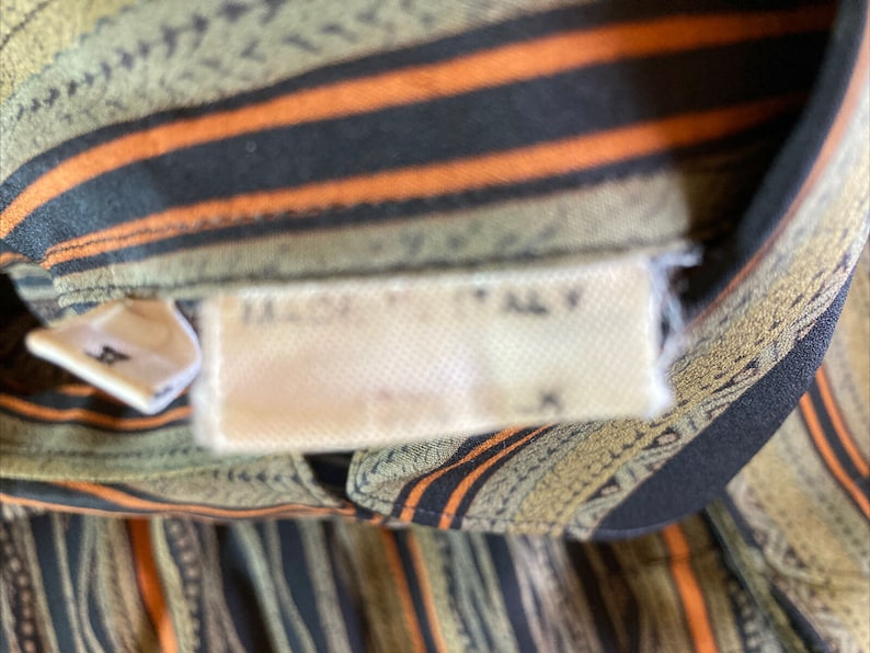 Men's Pure 100% Silk Shirt Vtg PANCALDI & B Men's Long Sleeved SZ XL-1970s-80s image 10