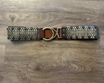 Leatherock Belt - Western Style Buckle of Bronze and Mother  display picture 2