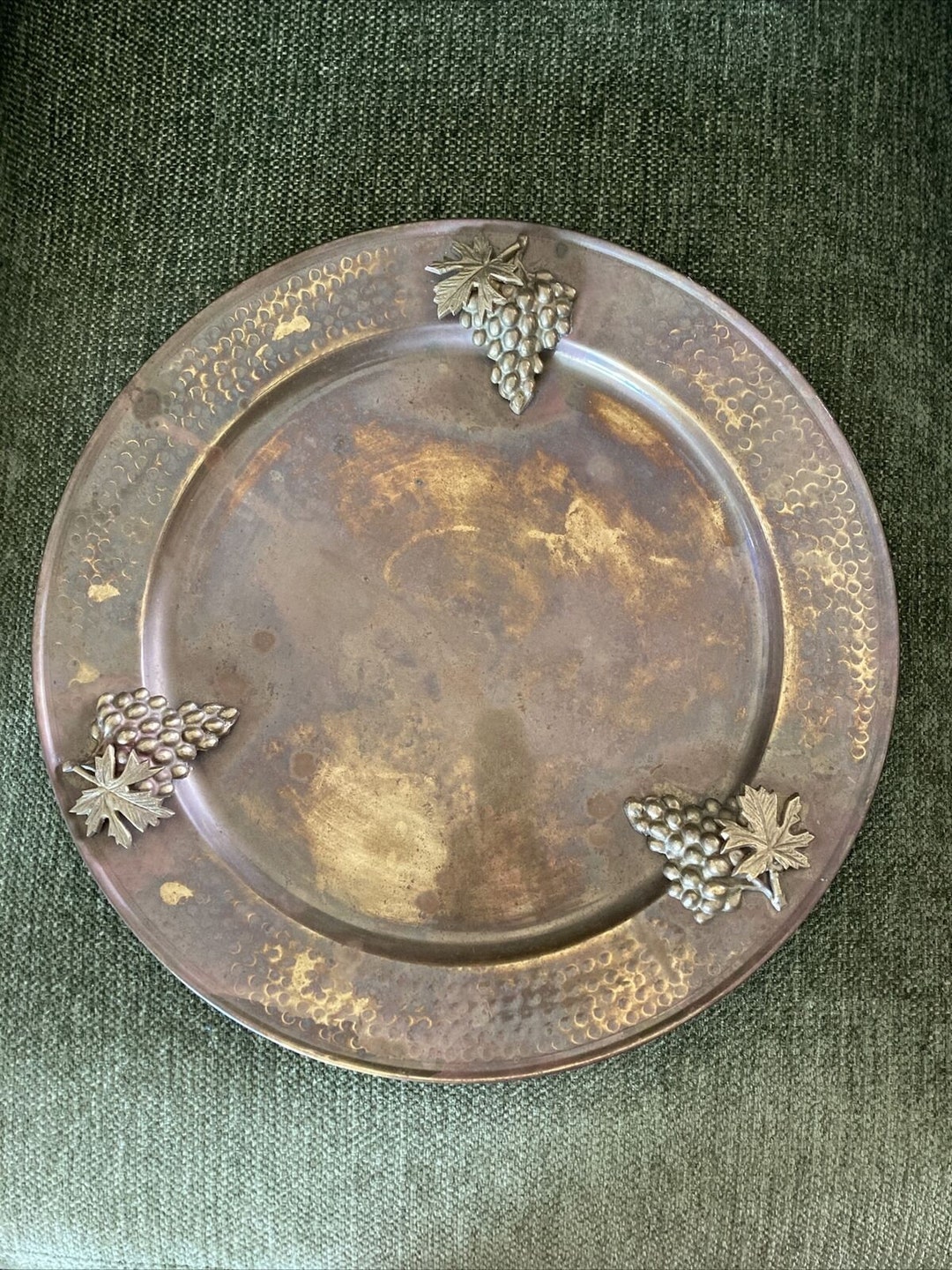 DECORATIVE CRAFTS Inc Solid Brass Tray Platter Charger Round Figural