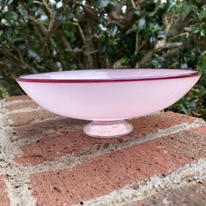 NEIL DUMAN SGND 1987 Studio Art Glass Pedestal Bowl - 6.75 X 2.5 1987