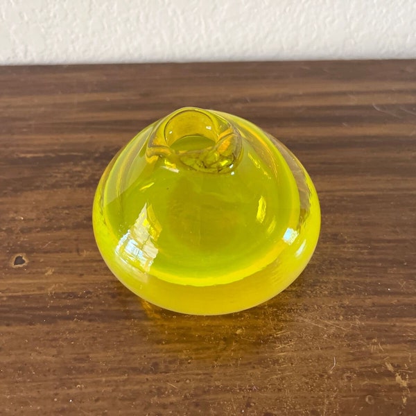 RARE Yellow Glowing Glass Piece Murano Style - Handblown