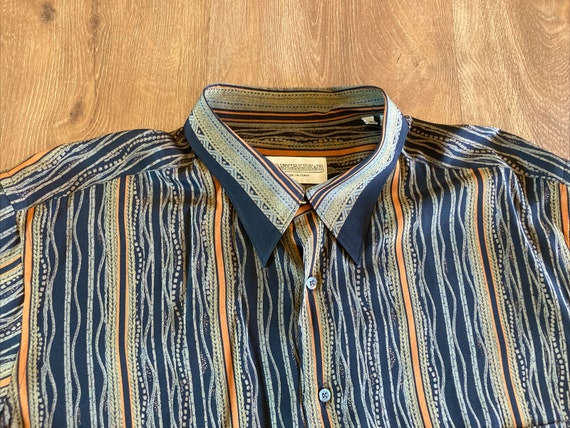 Men's Pure 100% Silk Shirt - Vtg PANCALDI & B Men… - image 2