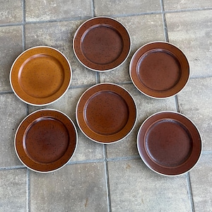 1960s Gustavsberg by Stig Lindberg (6) COG Plates SWEDEN 9.5&quot;