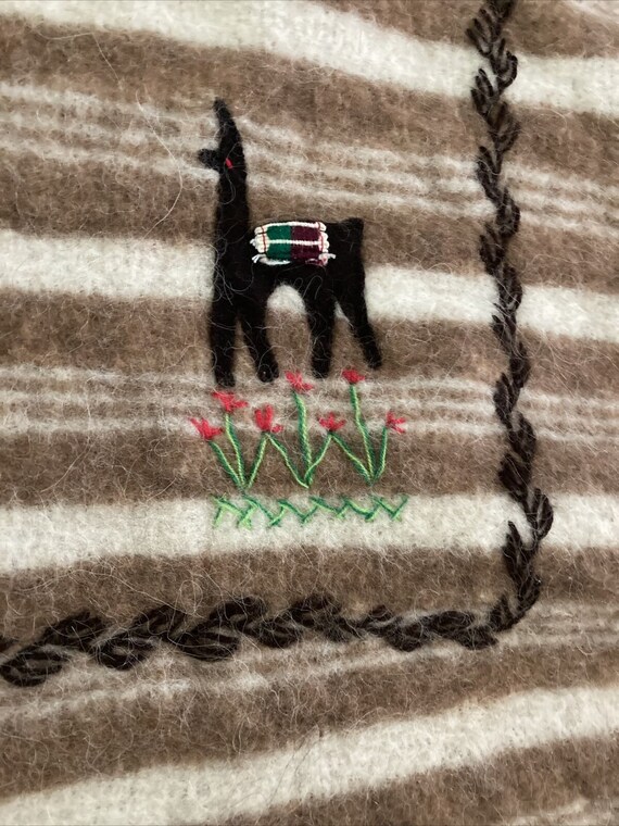 ALPACA-Peru Wool Shawl - CHALAN Open Front Poncho… - image 8