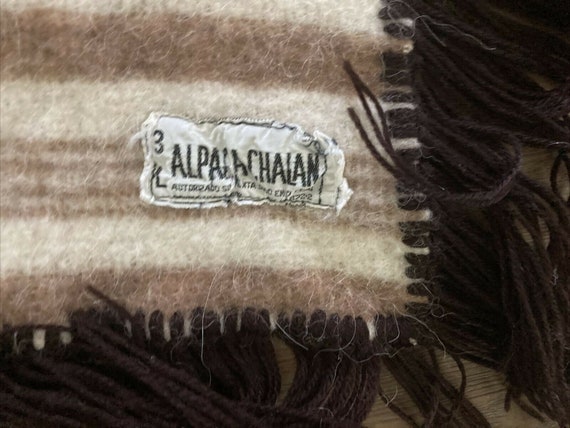 ALPACA-Peru Wool Shawl - CHALAN Open Front Poncho… - image 9