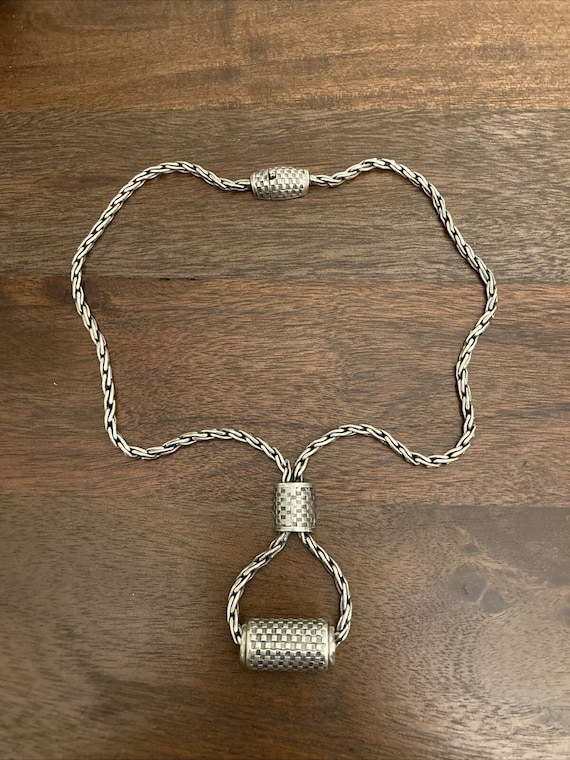 VTG Brutalist Style Silver Metal Necklace - Oxidiz