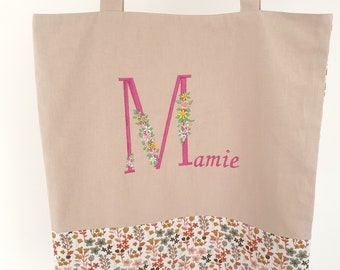 Personalized handmade cotton tote bag, ideal Mother's Day gift, Grandma's Day, women's gifts