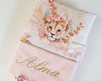 Protège carnet de santé personnalisé avec prénom, thème safari, jungle ,idée cadeau de naissance