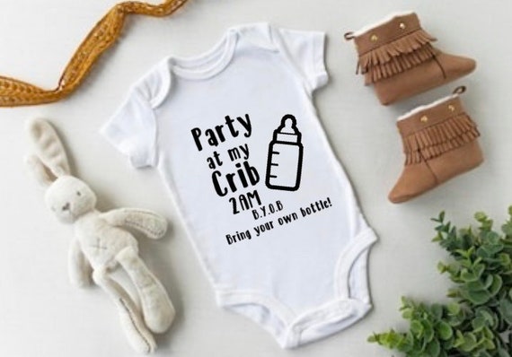 Funny Baby Vest Baby Shower Gift Boys Girls Bodysuit Grow Party 3am My Crib