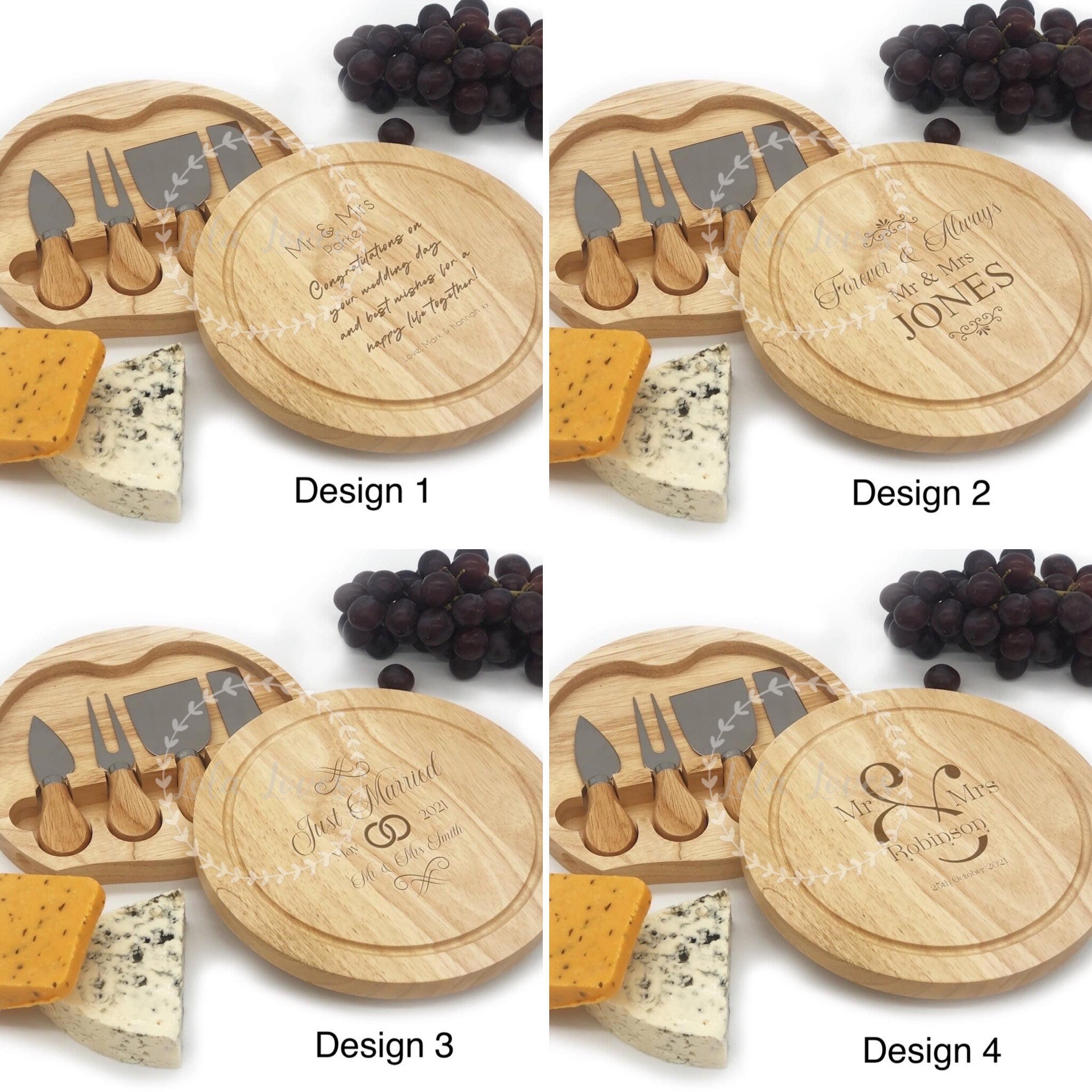 Tabla de queso de boda personalizada grabada con cuchillos Etsy