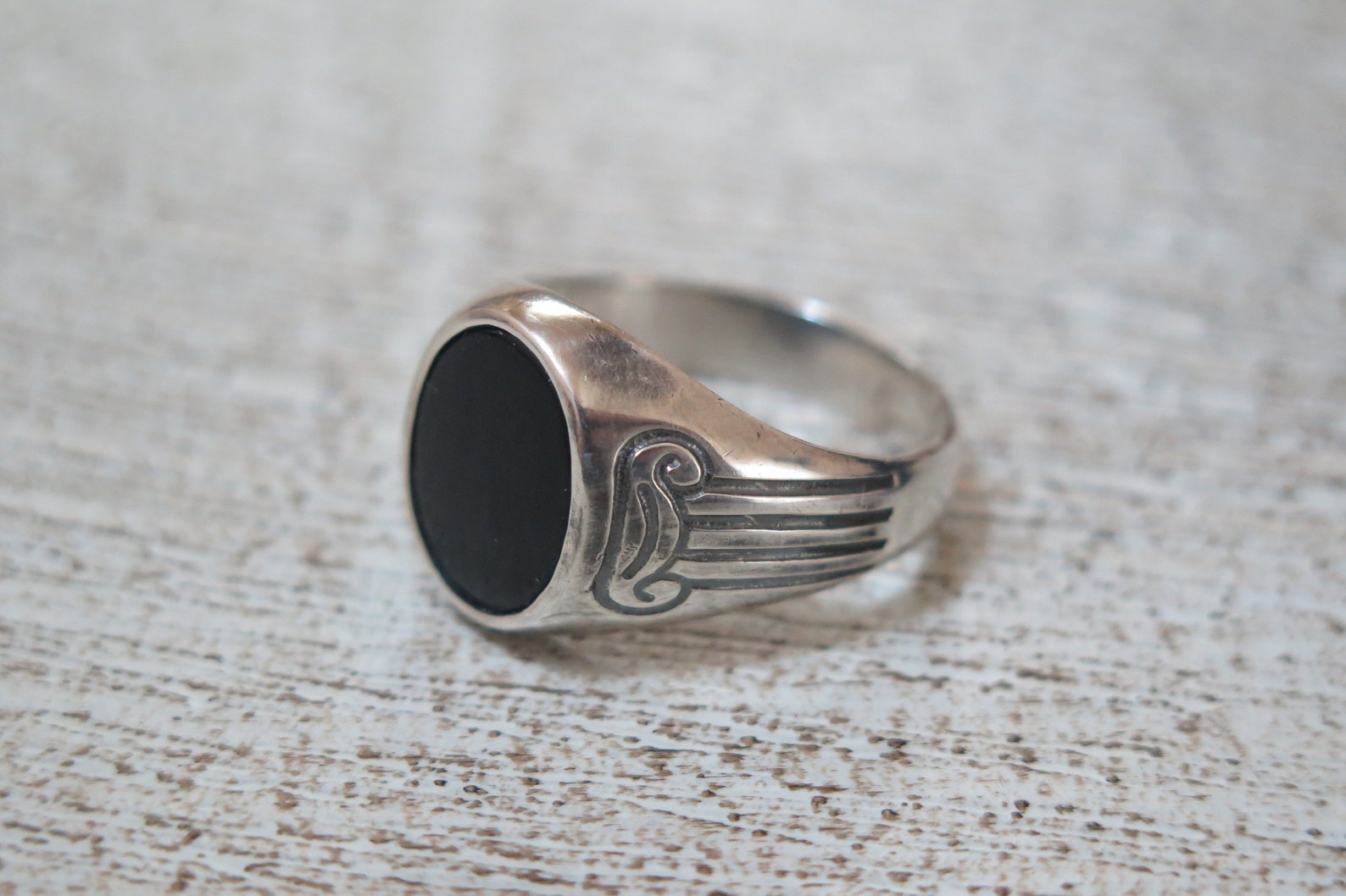 Black Onyx/ Men's Ring/ Pinky Ring/ Gift for Husband/ Man Etsy