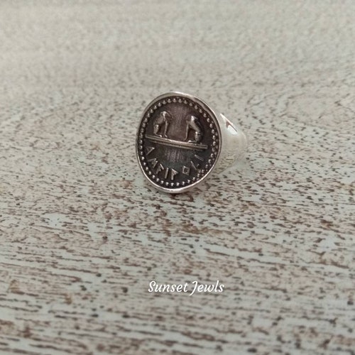 Sterling Silver Men's Ring shops Amfipoli, Made in Greece, Gift for Him