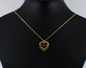 Double Heart Necklace, Dainty Valentine's Gift, Made in Greece
