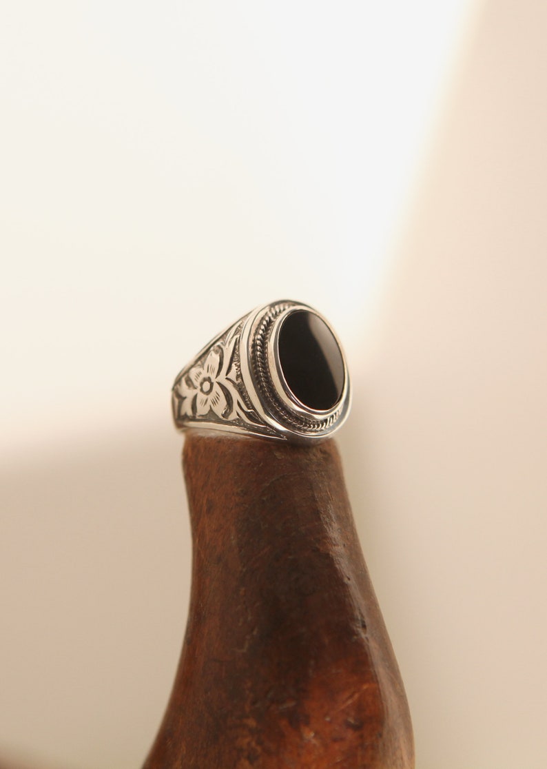 Handmade Ring men Ring Man Ring Black Onyx Oval Stone Men Etsy