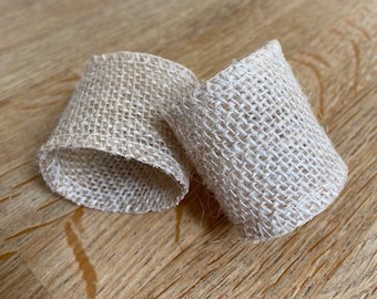 50 Rustic Cottage Wedding Hessian Rings/Holders.