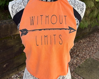 Upcycled Without Limits cropped bandana halter top - woman's size S/M - bandana shirt - unique gift - uplifting message shirt - wearable art
