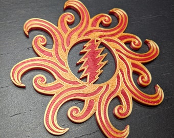 13 Point Bolted Sun Magnet – Dead Head Gift - Car/Fridge Decor