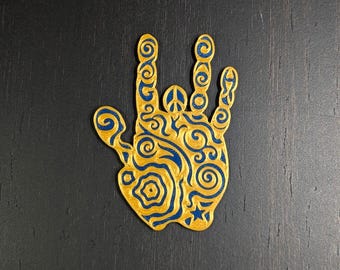 Garcia Hand Print Magnet: Psychedelic Art, Deadhead Gift