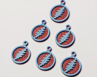 13 Point Bolt Charm: Very Small Charms in Packs of 6, Grateful Gift for Dead Heads, DIY Charm, Make Your Own Dead Inspired Jewelry