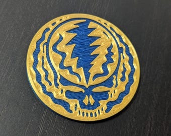 Stealie Fridge Magnet: Unique Ripple Design - Deadhead Gift