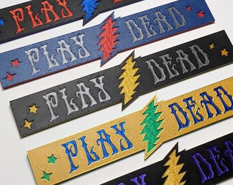 Vinyl Record Shelf with Play Dead Face Plate, Dead Head Gift, Grateful Shelf for Displaying Records or Art Work
