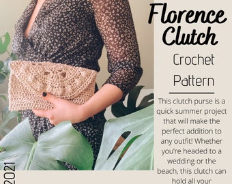 Florence Clutch Purse Crochet Pattern, Small Purse Crochet Pattern, Raffia Purse Crochet Pattern, Fancy Purse Crochet Pattern