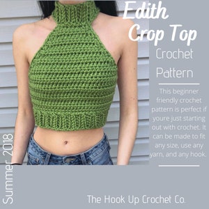 Crochet turtleneck PATTERN, crochet crop top PATTERN, crochet top, crochet turtleneck crop top, boho top, festival top, crochet PATTERN
