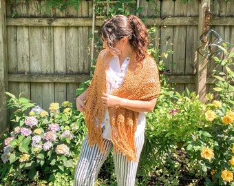 Cordelia Shawl Crochet Pattern, Crochet shawl Pattern, Crochet Scarf Pattern for Women, Boho Crochet Scarf, Vintage Crochet Pattern