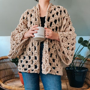Dotty Cardigan Pattern, Crochet Cardigan Pattern, Vintage Inspired Cardigan Pattern, Beginner Friendly Crochet Cardigan, Quick Project
