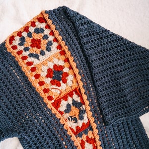 Willa Cardigan Pattern, Crochet Cardigan Pattern, Retro Cardigan, Vintage Cardigan, Vintage Crochet Pattern, Granny Square Cardigan Pattern image 2
