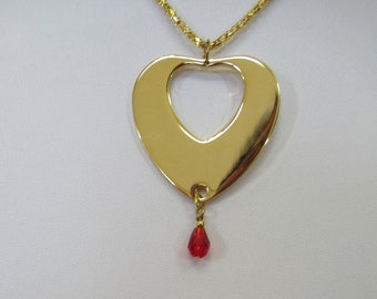 Red Swarovski Crystal Heart Necklace and Earrings