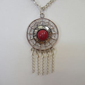 Intriguing Red Inca Necklace and Earrings