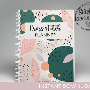 Afdrukbare pdf-planner voor kruissteek | Dagboek en organizer direct downloaden | A4 A5-notitieboek met stiksels | Digitale patronentabel