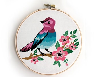 Abillyn - Kit De Bordado De Punto De Cruz, Diseño De Pájaro Con