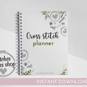 AFDRUKBARE kruissteekplanner PDF instant download kruissteekpatroon dagboek organisator notebook A4 A5-kunst - (digitaal formaat - pdf)