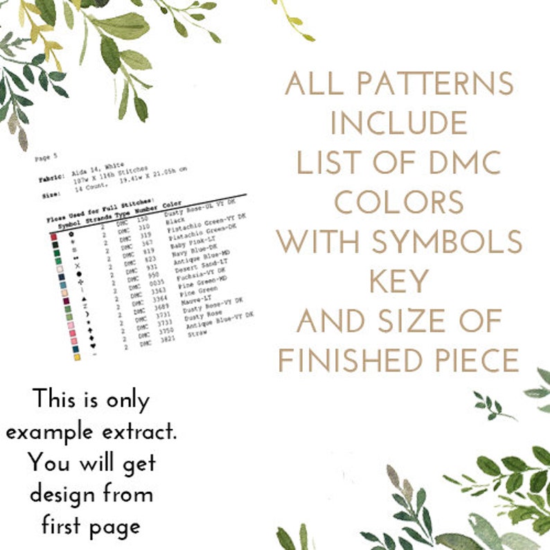 Cross Stitch Pattern Cherry blossom wreath cross stitch floral baby girl announcement nursery personalized custom Digital Format - PDF