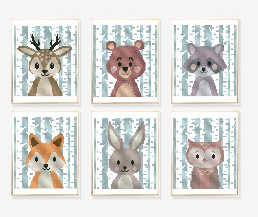 Woodland Animals Set Cross Stitch Pattern Forest Baby Deer Bear Owl Rabbit Fox Girl Boy Nursery Cross Stitch Pattern digital Format PDF - Etsy woodland-animals-set-cross-stitch-pattern-forest-baby-deer-bear-owl-rabbit-fox-girl-boy-nursery-cross-stitch-pattern-digital-format-pdf-etsy