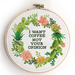 Quote counted cross stitch pattern cactus xstitch easy modern DIY chart - Cross Stitch Pattern (Digital Format - PDF)