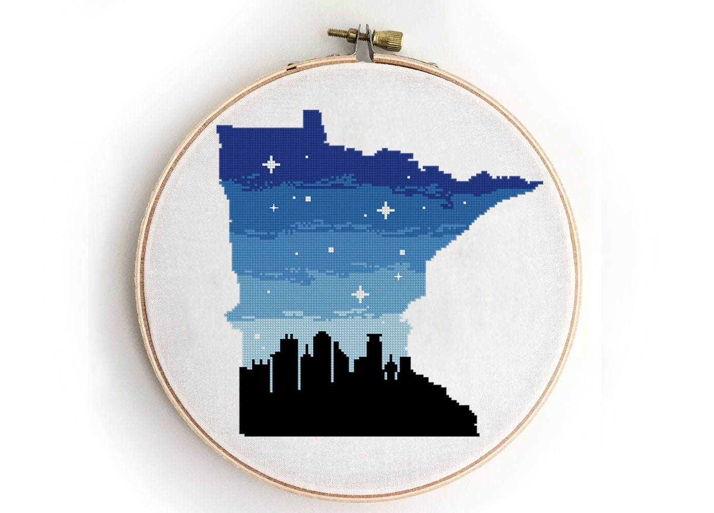 Minneapolis counted cross stitch pattern Minnesota silhouette Etsy