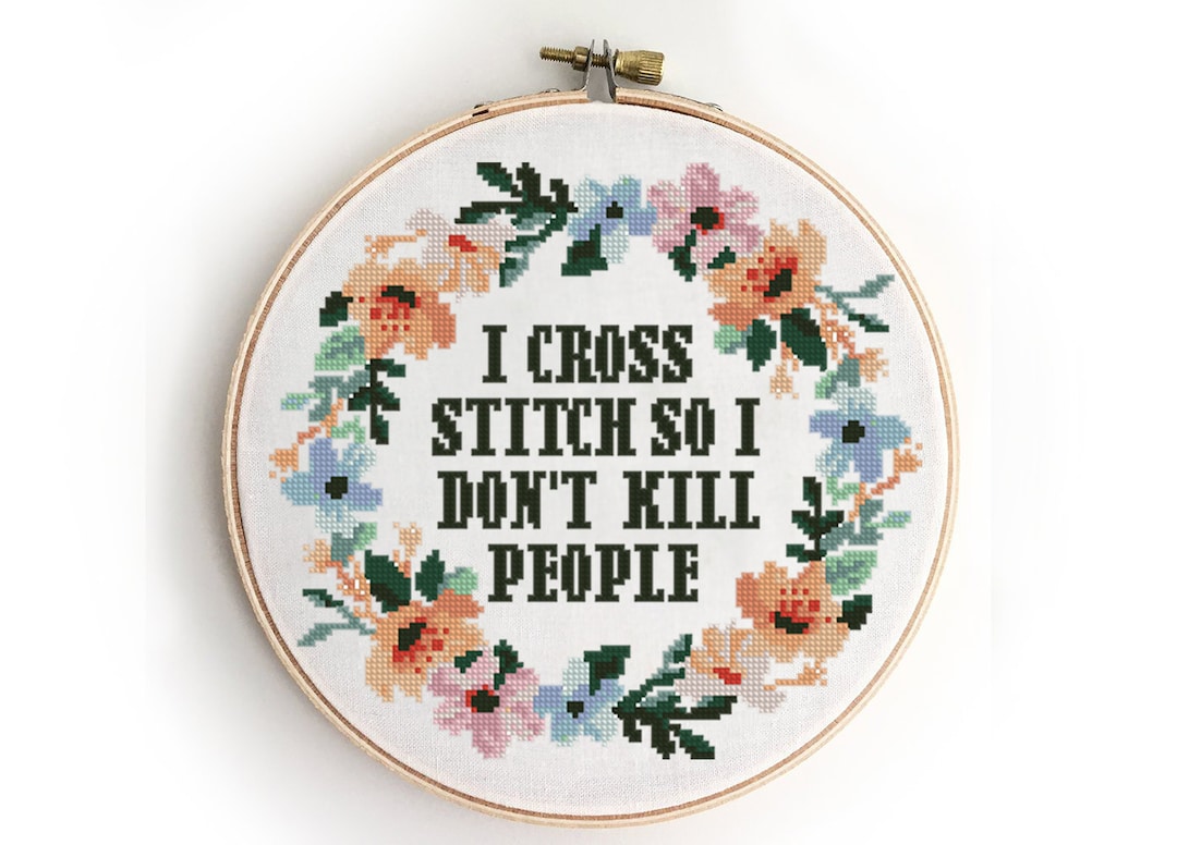 Funny Quote Cross Stitch Pattern PDF | Modern DIY Embroidery | Easy ...