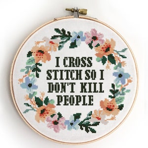 Funny Quote Cross Stitch Pattern: Sarcastic Embroidery Design (PDF)