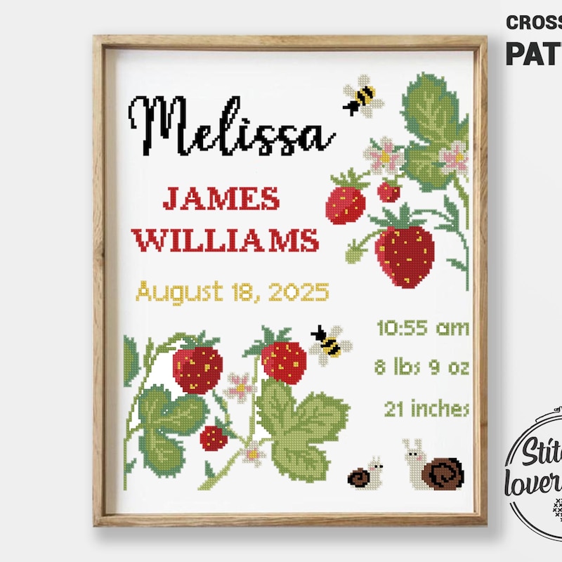 Berry Cross Stitch Baby - Etsy