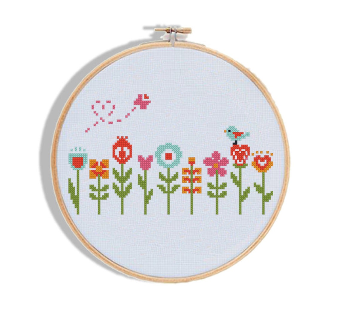 Flowers Cross Stitch Pattern for Beginners Floral Counted Etsy