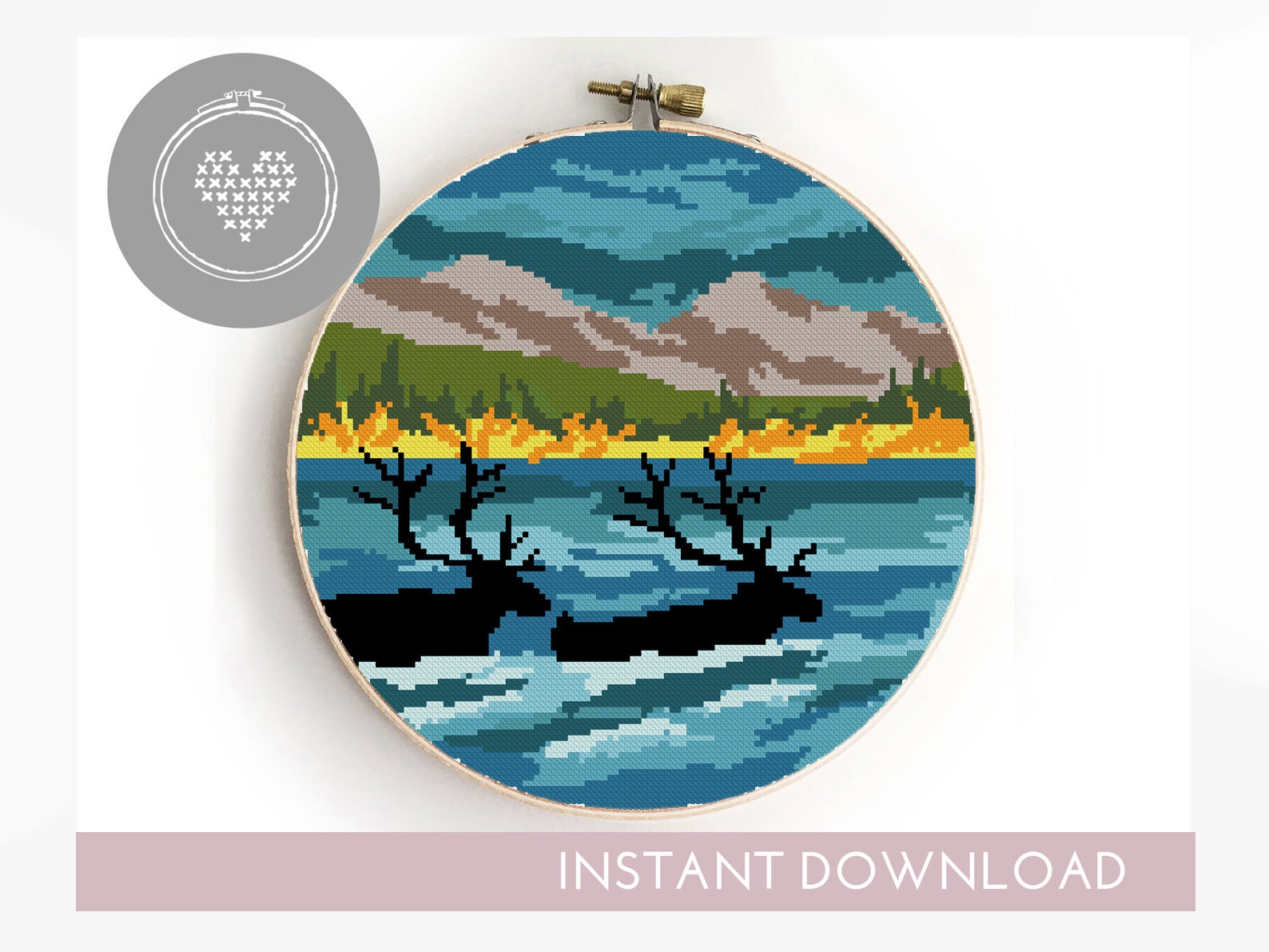 Set of 15 national parks counted cross stitch patterns | Etsy