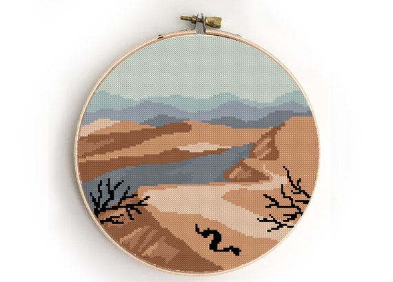 Death Valley Landscape Cross Stitch Pattern - California, Nevada (PDF)