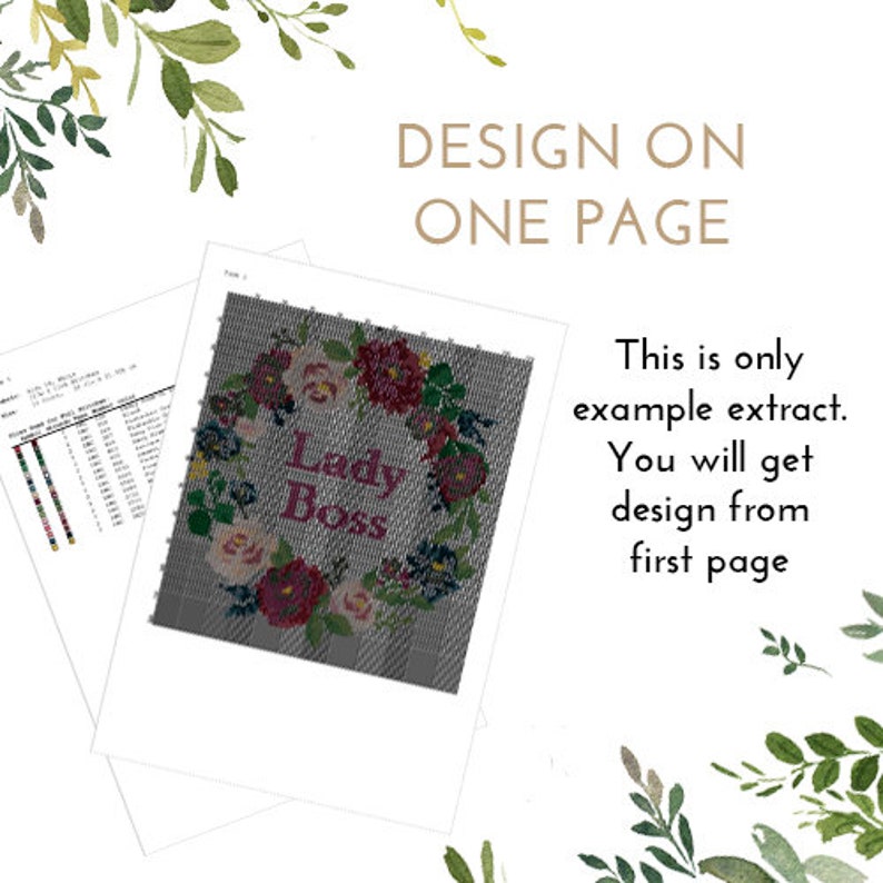 Cross Stitch Pattern Floral wreath birth announcement counted cross stitch pattern baby nursery personalized custom Digital Format - PDF