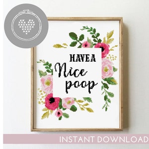 Grappig citaat geteld kruissteekpatroon bloemenkrans citaat bloemen humor telgrafiek - kruissteekpatroon (digitaal formaat - pdf)